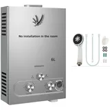 PEIXU 6L Gas LPG Warmwasserbereiter Gasdurchlauferhitzer Butane Warmwasserbereiter Propane Warmwasserbereiter,Wasserdurchfluss 6L/min,12KW Durchlauferhitzer,Instant Boiler,mit Sommer-Winter-Muster