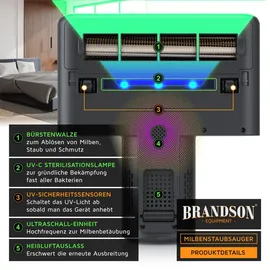 Brandson Matratzenreinigungsgerät Handstaubsauger grau/schwarz