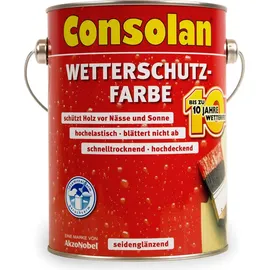 Consolan Wetterschutz-Farbe 5 l weiß seidenglänzend