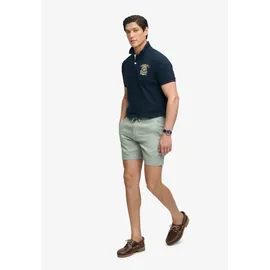 Superdry Shorts "MERCHANT LINEN SHORT", Herren, Gr. S, N-Gr, grün (bay grün), Web, Obermaterial: 100% Leinen, relaxed fit ca. Mitte Oberschenkel, Hosen Shorts, aus Leinen, Relaxed Fit, mit Reißverschluss