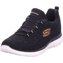 SKECHERS Summits - Leopard Spot black mesh rose gold trim 39