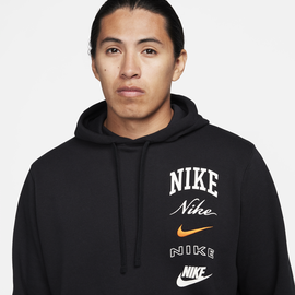 Nike Sweatshirt Club - Schwarz,Orange,Weiß - XXL