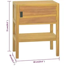 vidaXL Badschrank 60x40x75 cm Massivholz Teak