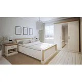 Xlmoebel Komplettschlafzimmer Schlafzimmer Möbel-Ensemble mit modernem Design und Luxus, (4-tlg., 4tlg.Set (Bett + 2x Nachttische + Kleiderschrank), Hergestellt in Europa weiß