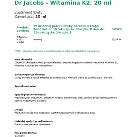 Dr. Jacob's Vitamin K2 Öl Tropfen 20 ml