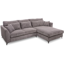 filippo Ecksofa Vera Cord Grau Dunkelgrau