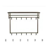 KAWOLA Wandgarderobe AUREA Metall 12 Haken Braun