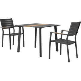 Dehner Montpellier Gartentisch 90 x 90 x 74 cm Dunkelgrau/Braun