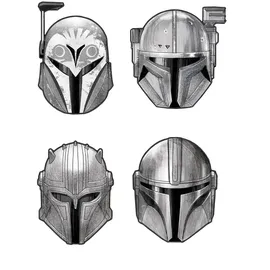 KOMAR Deco-Sticker Star Wars The Mandalorian Helmets Grau
