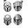 KOMAR Deco-Sticker Star Wars The Mandalorian Helmets Grau