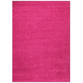 Vimoda Teppich Prime Shaggy Hochflor Langflor Einfarbig Modern Pink Rosa für Wohnzimmer, Schlafzimmer, Maße:150 cm Quadrat