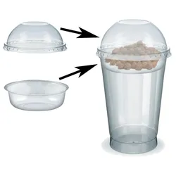 VEPATIM 100x Feinkostbecher für Salat Müsli Joghurt mit Einsatz + Deckel 500 ml