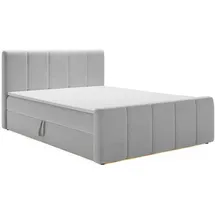 kaiser möbel Boxspringbett Berg mit Matratze, Stoff Komodo Hellgrau, 160x200 cm Schlafzimmer, Betten, Boxspringbetten