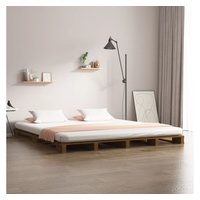 furnicato Bett Palettenbett Honigbraun 150x200 cm Massivholz braun