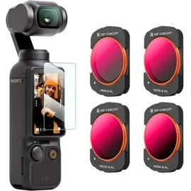 ASHATA ND PL Filterset Osmo Pocket 3 ND8 ND16 ND32 ND64 ND PL Filter 4pack