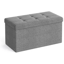 SONGMICS Sitztruhe LSF47G helllgrau Stoff 76,0 cm