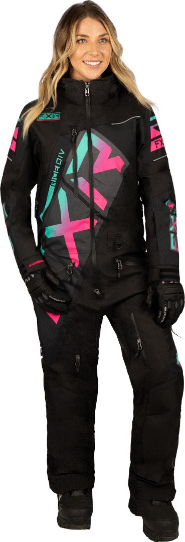 FXR CX F.A.S.T. Insulated 2023 Damen 1-Teiler Snowmobil Kombi, schwarz-pink, Größe 2