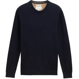 Tom Tailor 1038426 Basic Knit Pullover Knitted Navy Melange 2XL