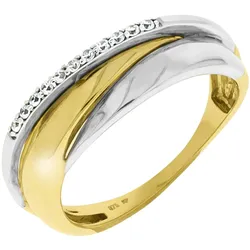 Celesta Gold Ring 375/- Gelbgold/Weißgold Zirkonia