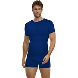 Falke Herren Baselayer-Shirt Warm Round Neck M S/s Ts Funktionsmaterial schnelltrocknend 1 Stück, Blau Yve 6714, XL