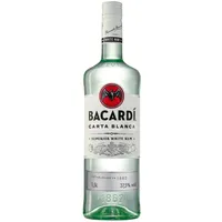 BACARDÍ Carta Blanca White Rum, der legendäre weiße Karibik-Rum aus dem Hause BACARDÍ, perfekt für Cocktails, 37,5% Vol., 150 cl/1.5 L