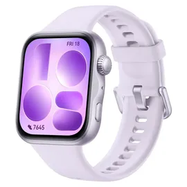 Huawei Watch Fit 5 BT 42 mm Aluminiumgehäuse Silber Weißes Fluorelastomer-Armband M/L