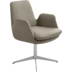 K+W Komfort & Wohnen Drehstuhl »Cube«, Leder CLOUD, Rückholfunktion, Untergestell Edelstahloptik K+W Komfort & Wohnen kaktus 21 + Edelstahloptik