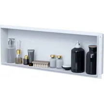 VILSTEIN | Duschnische 30x90 cm | Unterputz | Wandnische Weiß | Randloses Duschregal - Weiß