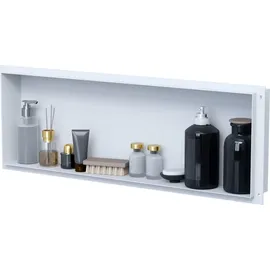 VILSTEIN | Duschnische 30x90 cm | Unterputz | Wandnische Weiß | Randloses Duschregal - Weiß