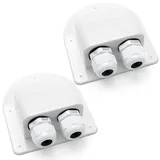 VooGenzek 2 Stücke wasserdichte ABS Solar Doppel Kabel Eintrag Drüse, IP68 Solarkabel Eingangsbuchse für Kabel 6-12 mm, für Solarpaneele von Wohnmobil, Wohnwagen, Boot
