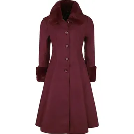 Hell Bunny Vintage Mantel - Capulet Coat Dunkelrot S - rot - S