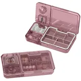 5 Tage Tablettenbox, Reisen Pillendose, Multifunktionale Tägliche Pillenbox, Tragbare Reise Pillenbox mit Schneide und Mahlfunktion, BPA-Frei, für Vitamine, Nahrungsergänzungsmittel und Medikamente