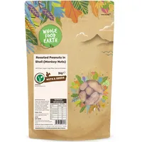 Wholefood Earth Geröstete Erdnüsse in Schale (Affennüsse) - GMO frei - Vegan - Milchfrei - Ohne Zuckerzusatz, 2 kg