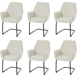 MCW Freischwinger G67 Polyester creme-beige 6er Set