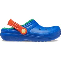 Crocs Classic Lined Clog K Clog, Blue Bolt/Multi, 29/30