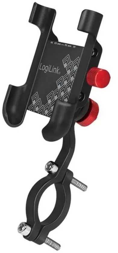 LogiLink Smartphone Fahrradhalterung, 360 degree, straight, aluminum, black/red