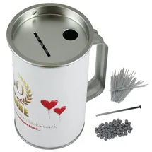 HMF 4514007 Spendendose mit Griff, inkl. Foliendruck, Geburtstag, 8 cm