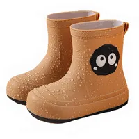 Generisch Kinder Gummistiefel Jungen Mädchen Bequeme Wasserdichte Regenstiefel Gefüttert Mit Verschnürbarer Farbige PVC-Stiefel Für Kindergarten Leicht Anziehen Rutschfeste Sohle - 34 EU