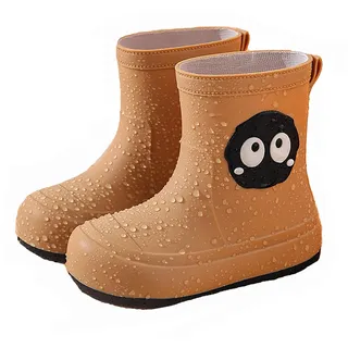 Kinder Gummistiefel Jungen Mädchen Bequeme Wasserdichte Regenstiefel Gefüttert Mit Verschnürbarer Farbige PVC-Stiefel Für Kindergarten Leicht Anziehen Rutschfeste Sohle - 34 EU