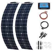 WUZECK 100 watt Flexibles Solarpanel Kit Monokristallines Solarmodul 10A Solarladeregler Für Yacht, Wohnmobil Batterieladegerät (watts, 100)
