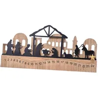 LeeQinersw Adventskalender Aus Holz, Wohndeko, 24 Tage,