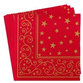 Sovie Horeca Serviette Liam in Rot aus Linclass® Airlaid, 40 x 40 cm, 50 Stück - Weihnachten, Ornamente Sterne