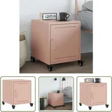 The Living Store - Nachttisch Rosa 36x38,5x43,5 Cm Stahl - Nachtisch - Rosa Nachttisch - Schreibtischlampe - Wohnzimmer Deko - Betttisch