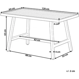 Beliani Fratte Gartentisch 120 x 64 x 69 cm Weiß
