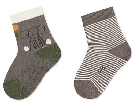 Kinder-Socken Elefant ABS 2er Set, Grau Gr. 25-26 | Sterntaler