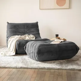 Home Deluxe Relaxsessel mit Hocker CHILL - versch. Ausführungen | Anthrazit