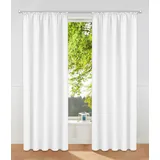 MY HOME »Raja, Gardinen mit Kräuselband, Vorhänge Wohnzimmer« Kräuselband 2 Stk. tlg. 2er-Set, Bestseller, einfarbig, modern, pflegeleicht, Mikrofaser, weiß