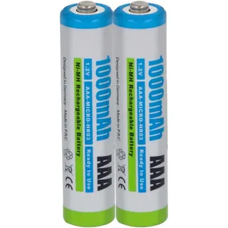 Akku kompatibel mit T-Com AAA - NI-MH 1000mAh - 2 Stück - für T-Sinus 411, Trio Sinus A300, Siemens Gigaset S67H, Motorola MOTOLIVN, AEG Frame 400