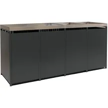 MCW Mülltonnenbox O67-PK-4 260 x 125 x 84 cm schwarz