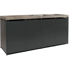 MCW Mülltonnenbox O67-PK-4 260 x 125 x 84 cm schwarz